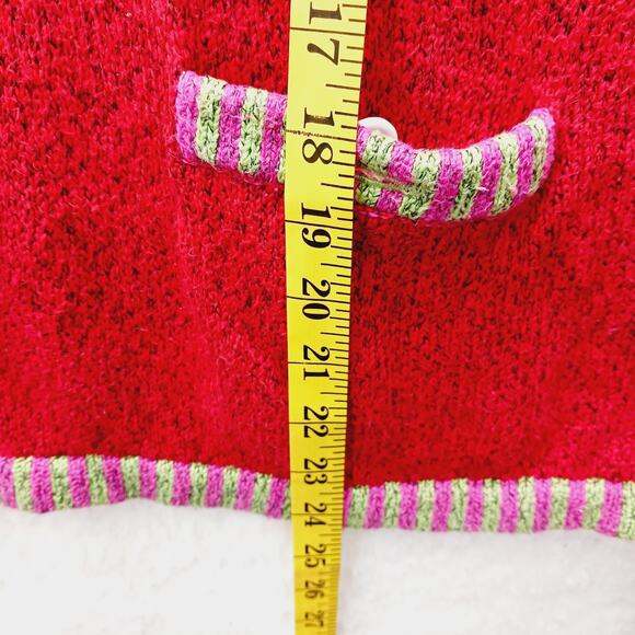 Sweater Cardigan M Orvis Red Festive Cozy Heritage Classic Holiday Ready Classic - Picture 7 of 11